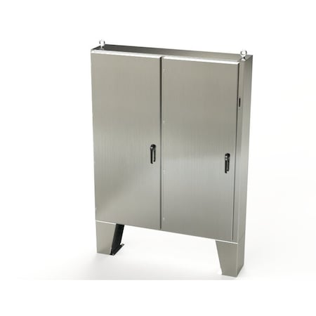 Saginaw Control & Engineering 3 Point Latch with Coinproof/Padlock Handle Electrical Enclosures, 72 in H, 12 in D, 61 in W SCE-72XEL6112SS6LP